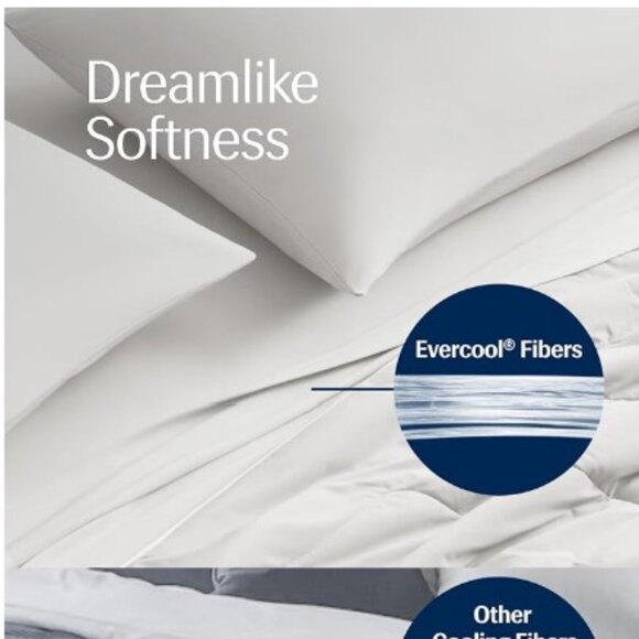 REST® Evercool® Cooling Comforter, King/Cali King, Hot Sleepers Blanket  WHITE - Picture 4 of 5